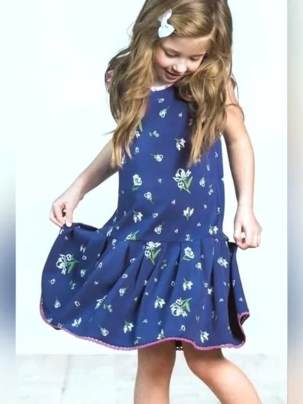 Matilda Jane 8 NWT Camp Mjc Photo Op Navy Floral Dress